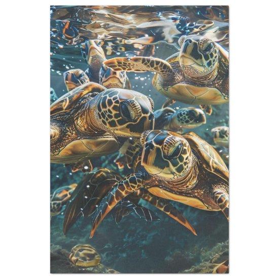 Decoupage Sea Turtles  Tissue Paper