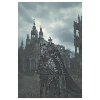 Decoupage Skeleton Gothic King Black Horse  Tissue Paper