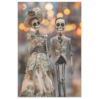 Decoupage Skeleton Married Couple  Tissue Paper
