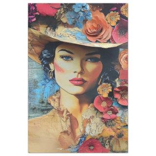 Decoupage Sophisticated Lady Distressed Background Tissue Paper