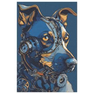 Decoupage Steampunk Cobalt Blue Dog Tissue Paper