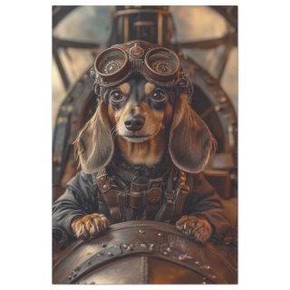Decoupage Steampunk Flying Dachshund  Tissue Paper