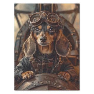 Decoupage Steampunk Flying Dachshund  Tissue Paper