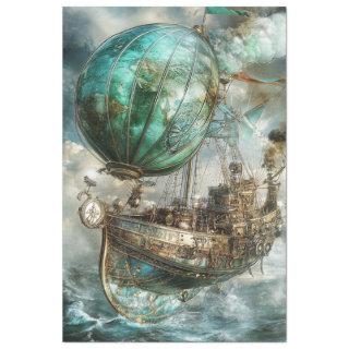 Decoupage Steampunk Hot Air Balloon & Globe Tissue Paper