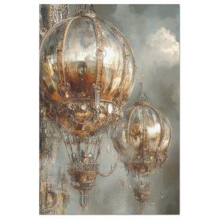Decoupage Steampunk Hot Air Balloon Mirror Finish Tissue Paper