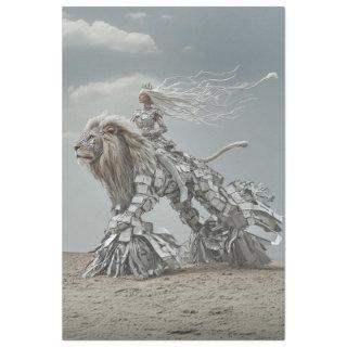 Decoupage Steampunk Lion and Lady in the Desert  Tissue Paper