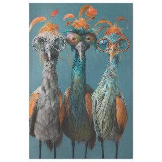 Decoupage Wackadoodle Bridge Playing Birds  Tissue Paper