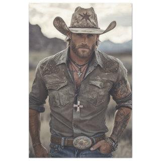 Decoupage Western Cowboy Christian Rancher  Tissue Paper