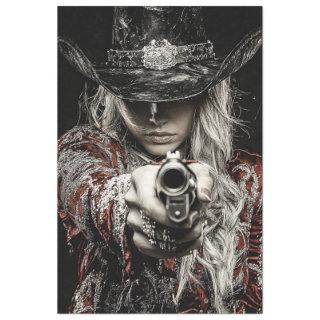 Decoupage Western Frontier Lady Sheriff  Tissue Paper