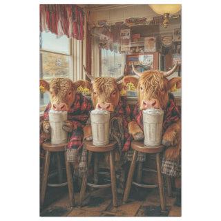 Decoupage Whimsical Cows in Dairy Bar Tissue Paper