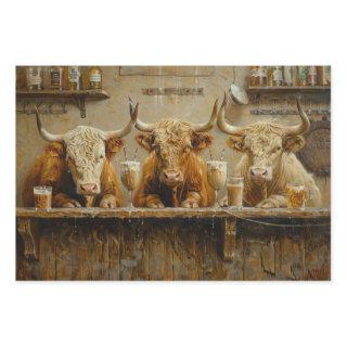 Decoupage Whimsical Cows Saloon Bar Milk Shakes  Sheets