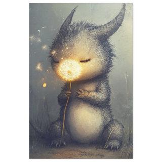 Decoupage Whimsical Creature Dragon Dandelion  Tissue Paper