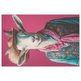 Decoupage Whimsical Goat Pink Background  Tissue Paper