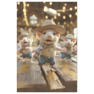 Decoupage Whimsical Line Dancing Mouse Tissue Paper
