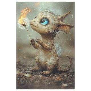 Decoupage Whimsical Magical Mini Dragon Creature Tissue Paper