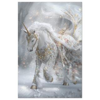 Decoupage Whimsical Majestic Unicorn Embellished Tissue Paper