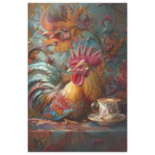 Decoupage Whimsical Ornate Chicken Coffee Break 2 Tissue Paper