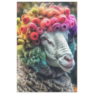 Decoupage Whimsical Ram Rainbow Colored Tissue Paper