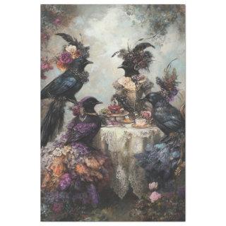 Decoupage Whimsical Victorian Dressed Crows Party Tissue Paper