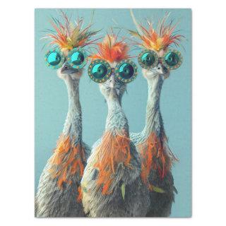 Decoupage Whimsical Wackadoodle Bird Art Tissue Paper