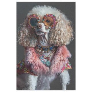 Decoupage Whimsically Dressed Poodle Bella  Tissue Paper