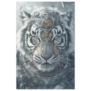 Decoupage White Tiger Guardian of Harmony Artemis Tissue Paper