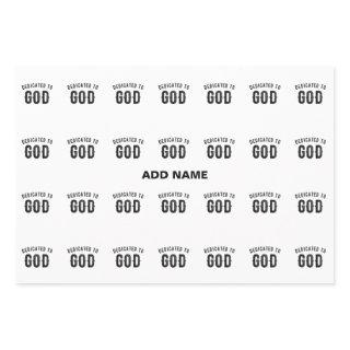 DEDICATED TO GOD COOL CUSTOMIZABLE BLACK TEXT  SHEETS