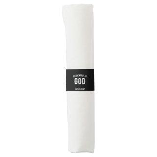 DEDICATED TO GOD CUSTOMIZABLE COOL WHITE TEXT NAPKIN BANDS