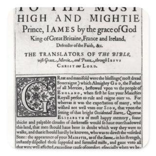 Dedication page in 'The Holy Bible' Square Sticker