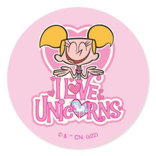 Dee Dee - I Love Unicorns Classic Round Sticker