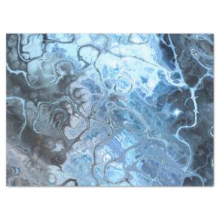 Deep Blue Marble Fractal Style Abstract Tissue Paper