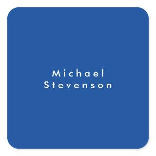 Deep Blue Trendy Modern Professional Square Sticker