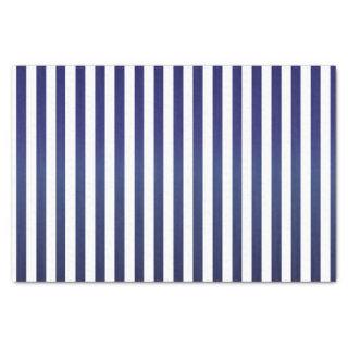 Deep Dark Blue and White Stripes Tissue Paper