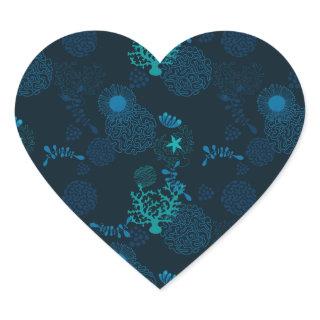 Deep in the Ocean Heart Sticker