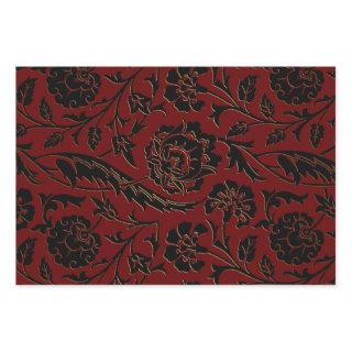 Deep Red and Black Floral  Sheets