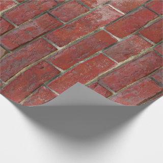 Deep Red Brick Wall Pattern