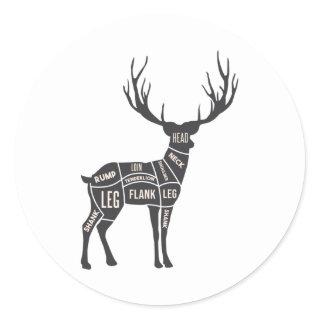 Deer Butcher Classic Round Sticker