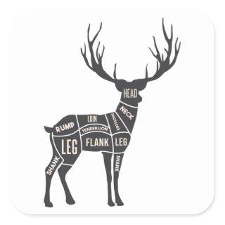 Deer Butcher Square Sticker