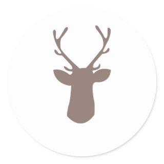 Deer Head Classic Round Sticker
