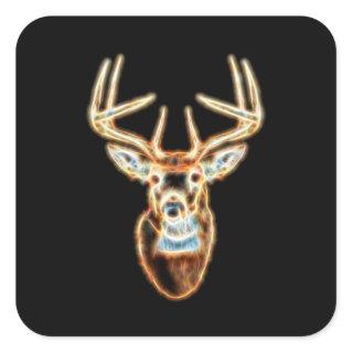 Deer Head Energy Spirit Square Sticker