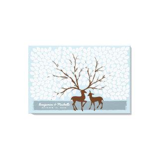 Deer Heart Guest Book Canvas - 250 Spaces