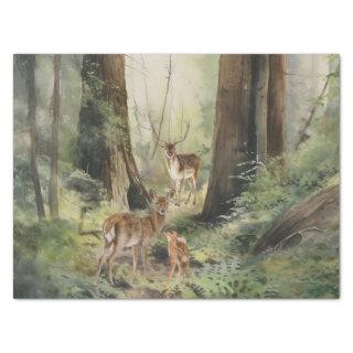 Deer Redwood Forest Watercolor Tissue Paper