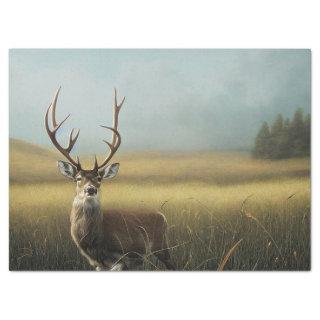 Deer Stag standing in Field of Grass Decoupage Tissue Paper