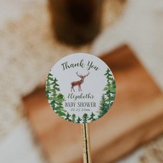Deer Thank You  Classic Round Sticker