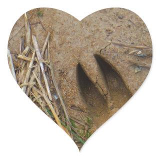 deer track heart sticker