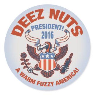 Deez Nuts Warm Fuzzy Classic Round Sticker