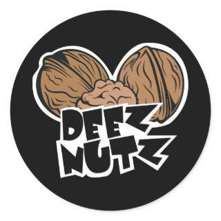 Deez Nutz Funny Illustration Classic Round Sticker