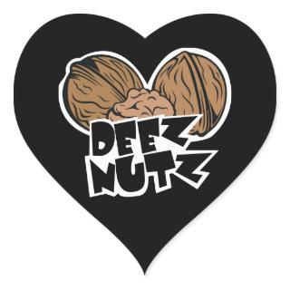 Deez Nutz Funny Illustration Heart Sticker
