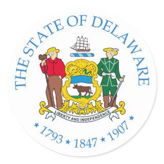 Delaware sign classic round sticker