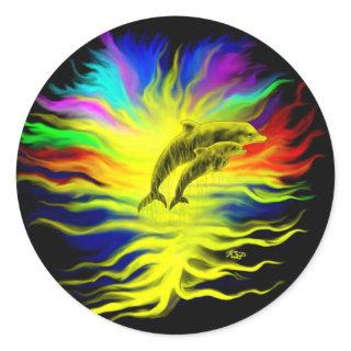 Delfinpaar Classic Round Sticker